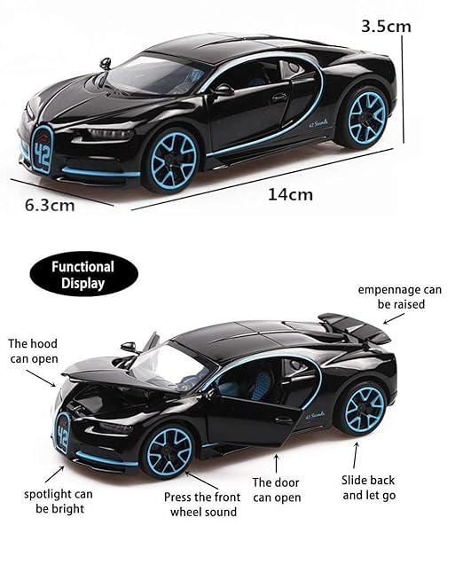 Image of Bugatti Chiron 1:32 Scale Diecast Model Car Collectible Toy for Kids & Adults, Birthday Gift (Colour as a per Stock)