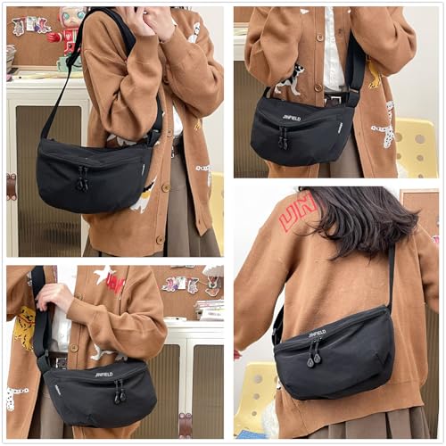Image of Sling Crossbody Bag Women: Hobo Bag Lady Crescent Bags Nylon Dumpling Purse for Daily Travel Hiking Park