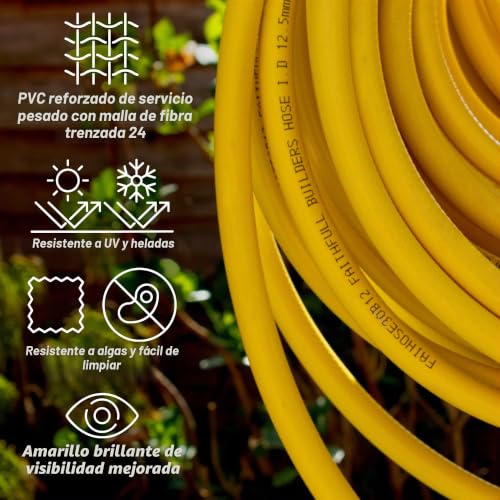 Manguera de PVC reforzada de 30m resistente a torsiones y enredos Faithfull 5