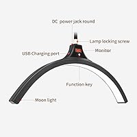 Vista 6 de Lámpara de pie LED de pestañas, lámpara de media luna para extensión de pestañas, iluminación para belleza, cuidado de la piel, pestañas, cejas