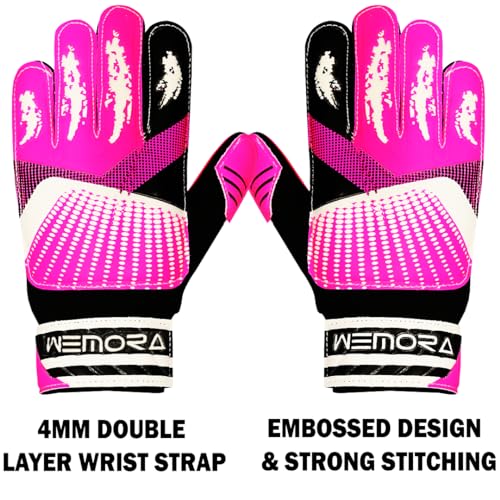 Wemora Soccer Goalie Gloves For Kids Youth Junior Boys 4Mm Anti Slip Strong Grips Palm Football Goalkeeper Gloves thumb #2