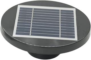 Solar Powered Roof Vent Fan, 200mm Low Profile Exhaust Ventilator for Greenhouse Shed RV Caravan Boat, Quiet DC Motor Air Extractor