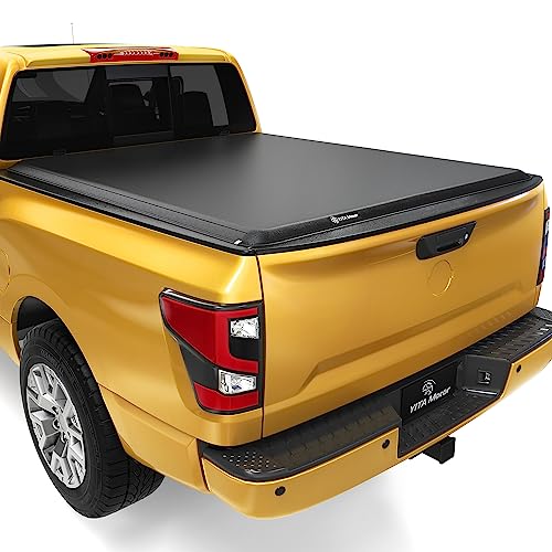 YITAMOTOR Soft Roll Up Truck Bed Tonneau Cover Fits for Nissan Titan 2017 2018 2019 2020 2021 2022 2023 2024 with Utili-Track System, Fleetside 5.5 ft Bed w/o Titan Box 5'6" Soft Roll-Up 201