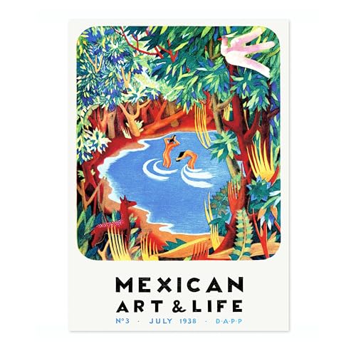 Animato - Animato Poster de voyage vintage Art & Life mexicain - Impression tourisme rétro - Attractions populaires dans le monde entier - Carte postale - Décoration d'intérieur - Format A5 (impression