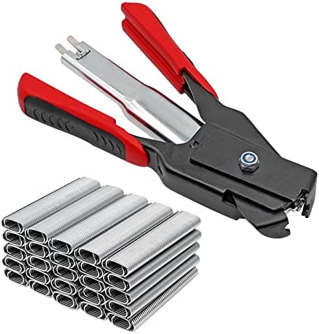 Hog Ring Plires and 2500 pcs C Type Nail Animal Wire Cage Clamp Chicken Pig Bird Pet Cage Installation Equipment Tools (C Type Nails(2500 pcs) & Plier (1 pcs))