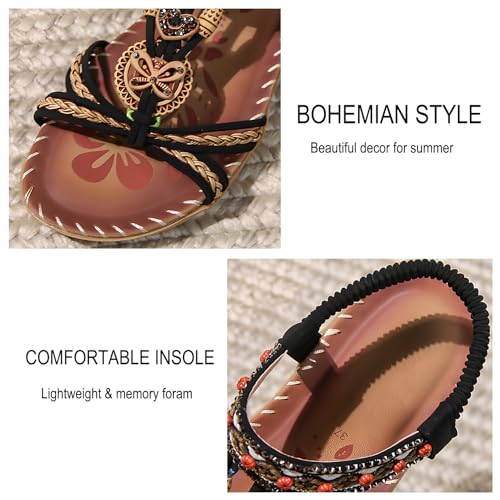 Sandals for Women Dressy Summer Flat Casual Open Toe Bohemia Sandals Lightweight Walking Shoes3