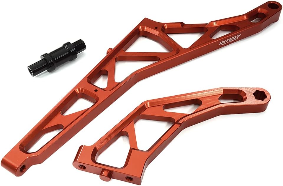 Integy Red Billet Machined Rear Chassis Braces Pair for Losi DBXL-E 2.0 4WD 1/5 Scale