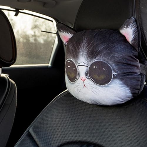 Almohadas para reposacabezas de coche con diseño de gato miniatura 3