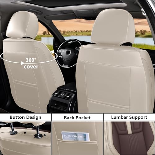 Image of Custom Car Seat Covers for Chevy Blazer 2019-2026,Easy install,Beige Brown | nappa leather seat protector,full coverage seat covers,all weather seat cover,waterproof,anti-slip,easy clean,2 seat Standard