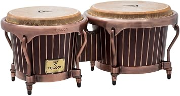 Tycoon Percussion 7 Inch & 8 1/2 Inch Master Hand-Crafted Pinstripe Series Bongos