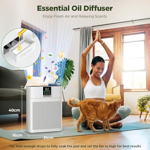 Air Purifier for Home and Bedroom up to 2180 ft², CADR 200 m³/h, TENKER HEPA Air Cleaner with PM2.5 Monitor, Auto Mode, Washable Pre-Filter & HEPA Filter for Pollen, Dust, Smoke & Pet Odours–AP2410 - Image 7