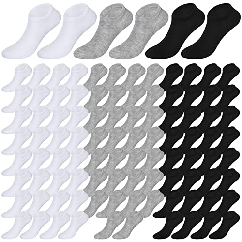 Newcotte 50 Pairs No Show Socks Bulk Size 6-9 Women Men Low Cut Ankle Non Slip Invisible Short Casual Athletic Socks