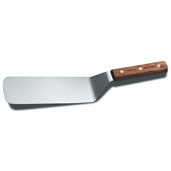 Traditional S8698 8" x 3" Cake Turner with Wood Handle, Medium, Brown