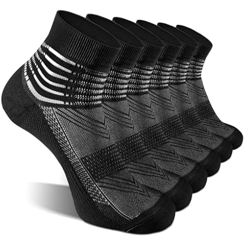 IRAMY Compression Ankle Support Socks Men Running Trainer Women Coolmax Wicking Cushioned Athletic Plantar Fasciitis Relief 3 Pairs Cover