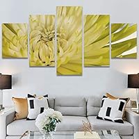SIGNWIN 5 Panel Canvas Wall Art Yellow Petal for Home Decorations Ready to Hang - 60