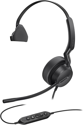 Miniatura 9 de Yealink Auriculares UH42 USB-C/A con micrófono para computadora PC, auriculares con cable certificados por equipos, micrófono con cancelación