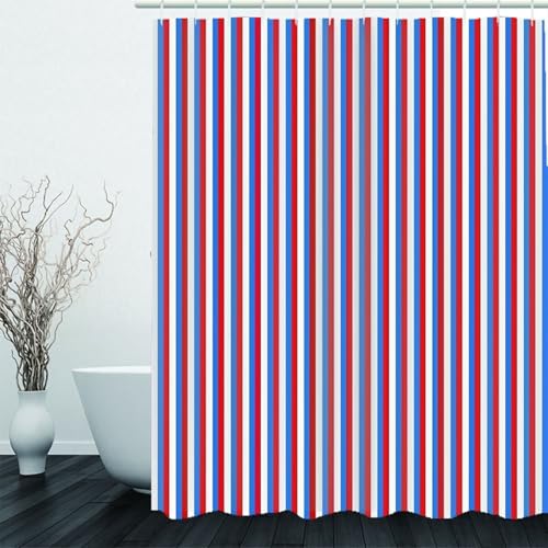 Rideau de bain en polyester imperméable à rayures verticales tricolores - 3