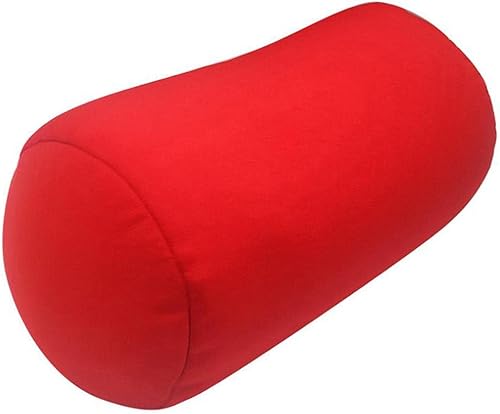 Almohada cilíndrica redonda cervical, reposacabezas suave para dormir, cojín diseñado para cabeza, cuello, piernas, rojo brillante