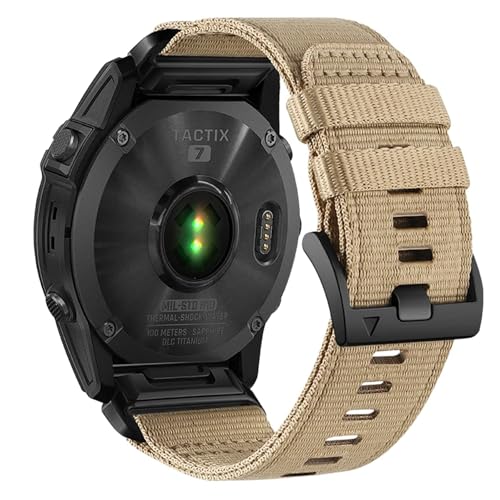 [�����ȓX] 22mm 26mm �L�����o�X�o���h �ɓK��Garmin Tactix 7 7Pro �E�H�b�`�X�g���b�v Fenix 7 7X 6 6X Pro 5 5X Epix MK2 945 955 �N�C�b�N�t�B�b�g�E�H�b�`�o���h�u���X���b�g(Khak