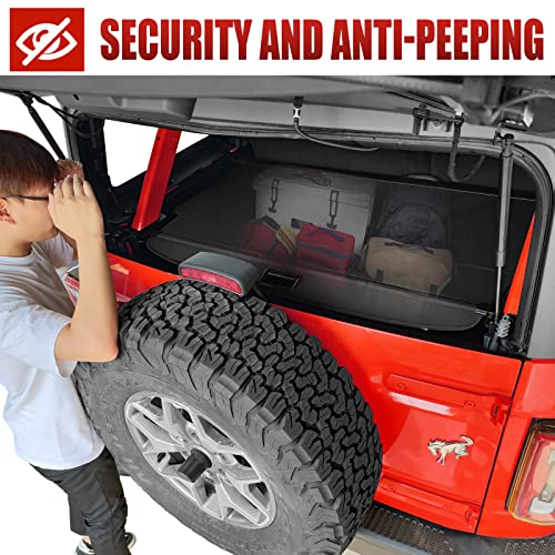 Mabett Trunk Cargo Cover For Ford Bronco Accessories 2021 2022 2023 4-Door Retractable Rear Trunk Cargo Shade Cover Security Shield Shade(Not Fit For Bronco Sport Or Bronco 2-Door) #TOP2