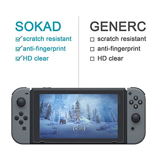 2-Pack - Nintendo Switch Screen Protector - SOKAD HD Ultra Clear Transparent 0.3mm Thick Touch Sensitive Proctector 2017 2-Pack - Nintendo Switch Screen Protector - SOKAD HD Ultra Clear Transparent 0.3mm Thick Touch Sensitive Proctector 2017