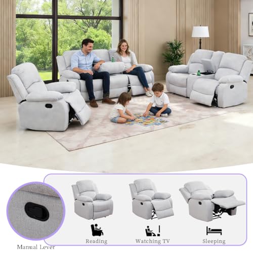 Sillón Plegable Microfibra Blanco miniatura 4