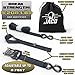 JACO Heavy Duty Ratchet Straps - 1.6 inch x 8 ft (Pack of 4) | Tie Down Kit with Soft Loops - 5,208 lbs (Black)
