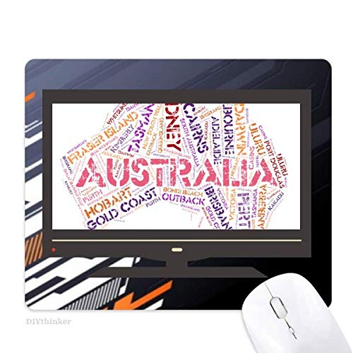 Tapis de souris antidérapant motif Australie pour jeu et ordinateur
