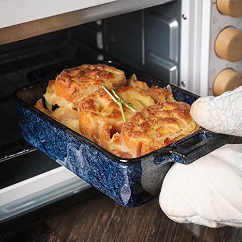 Vicrays Ceramic Bakeware Set, Porcelain Rectangular Baking Dish, Baking Pan Lasagna Pans Casserole Dish Set For Cooking, Kitchen, Cake Dinner, Banquet And Daily Use, 3 Pcs, 15 X 8.5 Inches(Blue) #TOP3