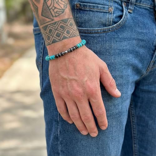 Pulsera de Turquesa con Hematite y Cuentas de Madera miniatura 5