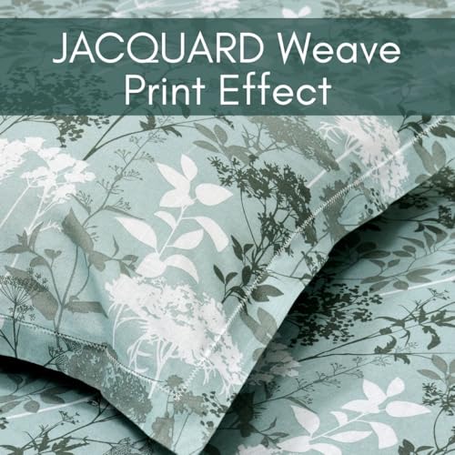 Image of Mafatlal 186 Tc Corsica Cotton Bedsheet King Size | 108 X 108 Inches | Moisture-Wicking Summer Bedding for Breathable Sleeping Comfort | 2 Pillow Covers | Serene Green