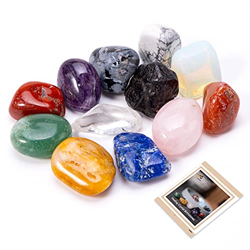 PP OPOUNT 12 Healing Crystals Kit, Chakra Naturelles Cristal, Chakra Cristaux de Guérison Énergie Négative Claire, Purifier l'Esprit Et la Décoration de La Maison Cover