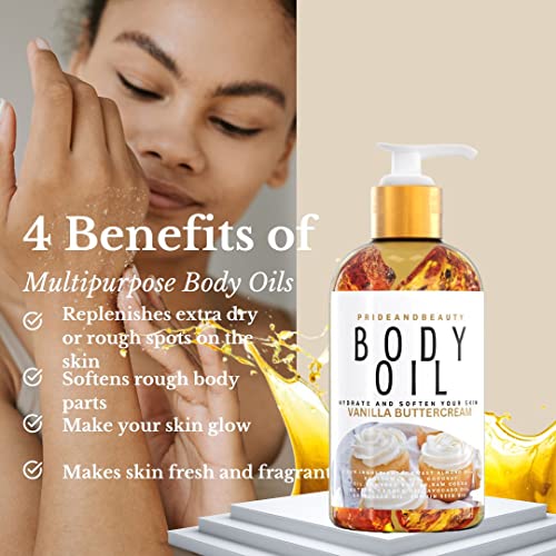 Vanilla Body Oil. After Shower Oil. Skin Hydrating Oil. (Vanilla Buttercream) Body Oils For Women Dry Skin. #TOP5