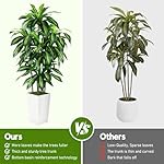 Artificial Dracaena Tree Indoor, 5FT Tall Fake Tree with White Tall Planter, Artificial Tree Fake Yucca Potted Tree for Home Office Living Room Decor，Tall Artificial Plant for Housewarming - Image 3