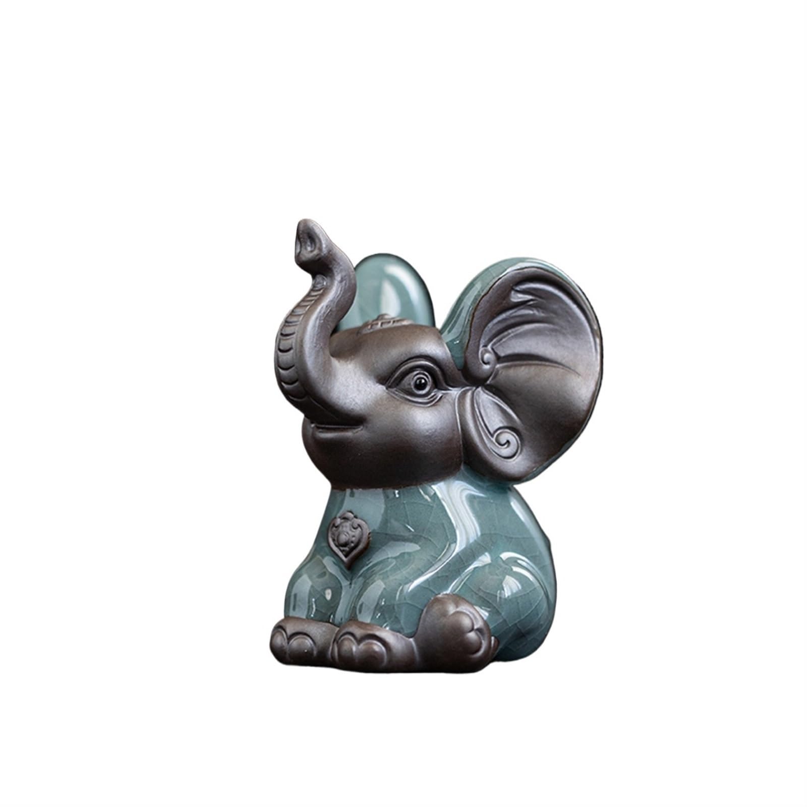 figurki zwierzątek， Ceramiczna figurka słonia zestaw do herbaty akcesoria dekoracja stołu, statua ceremonia herbaty ozdoba biurka prezenty