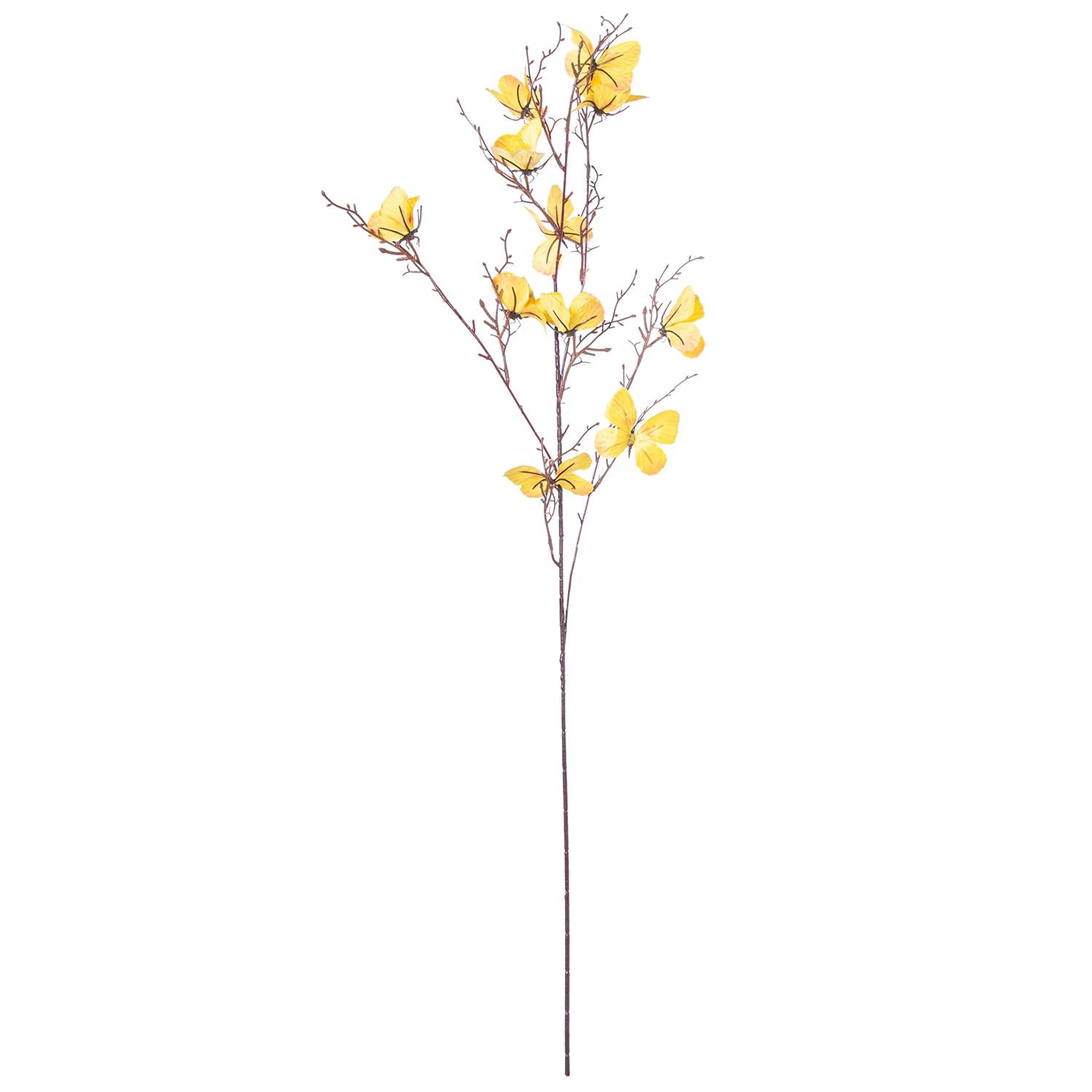 Branches avec Papillons en Polyester Jaune DRW Fleur Artificielle Vase 92cm