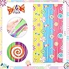 Blosssound 4 Packs Candyland Party Decorations 3.3 x 6.6 ft Candy Foil Fringe Curtain Dark Sweet Candy Tinsel Streamers for Lollipop Candyland Birthday Baby Shower Sweet Shop Party Decoration