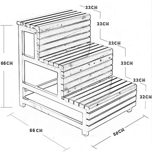 Mtylx Step Stool,2 In 1 Lightweight Folding Portable Multifunctionalfolding Step Stool,3 Step Ladder Stool Solid Wood Ascending Ladder Foldable Simple Attic Kitchen Office Stair Stool Chair Flower St #TOP1