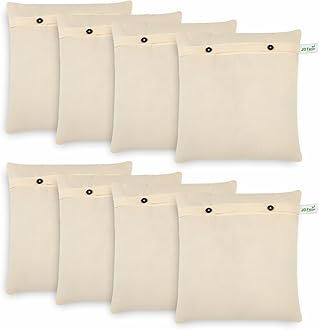 JD FRESH 8 Pcs Saree Covers For Storage/cotton storage bags for clothes/Multi-Purpose Lehenga Storage Bag/Clothes Covers for Dresses/Sarees/Lehengas (14x16 Inch, Brown)