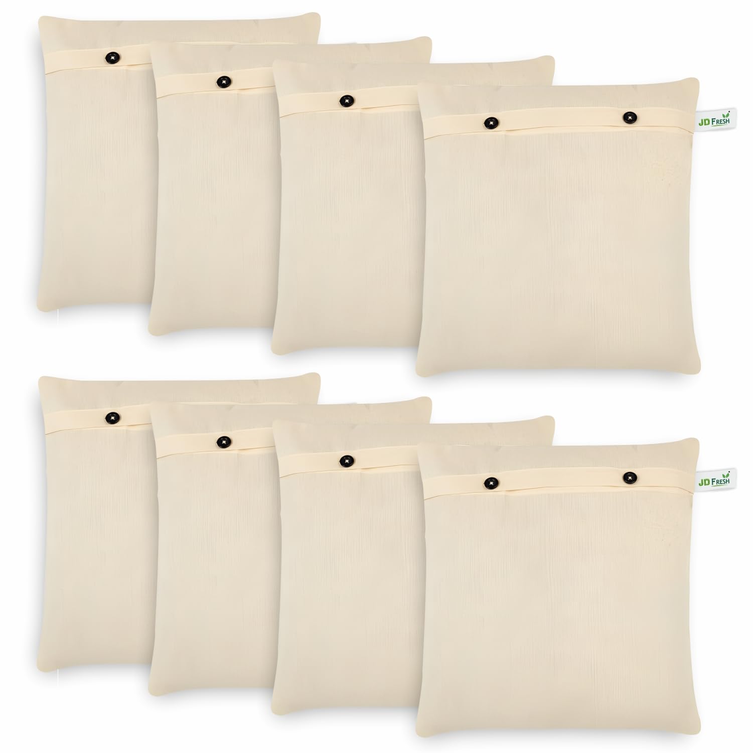 JD FRESH 8 Pcs Saree Covers For Storage/cotton storage bags for clothes/Multi-Purpose Lehenga Storage Bag/Clothes Covers for Dresses/Sarees/Lehengas (14x16 Inch, Brown)