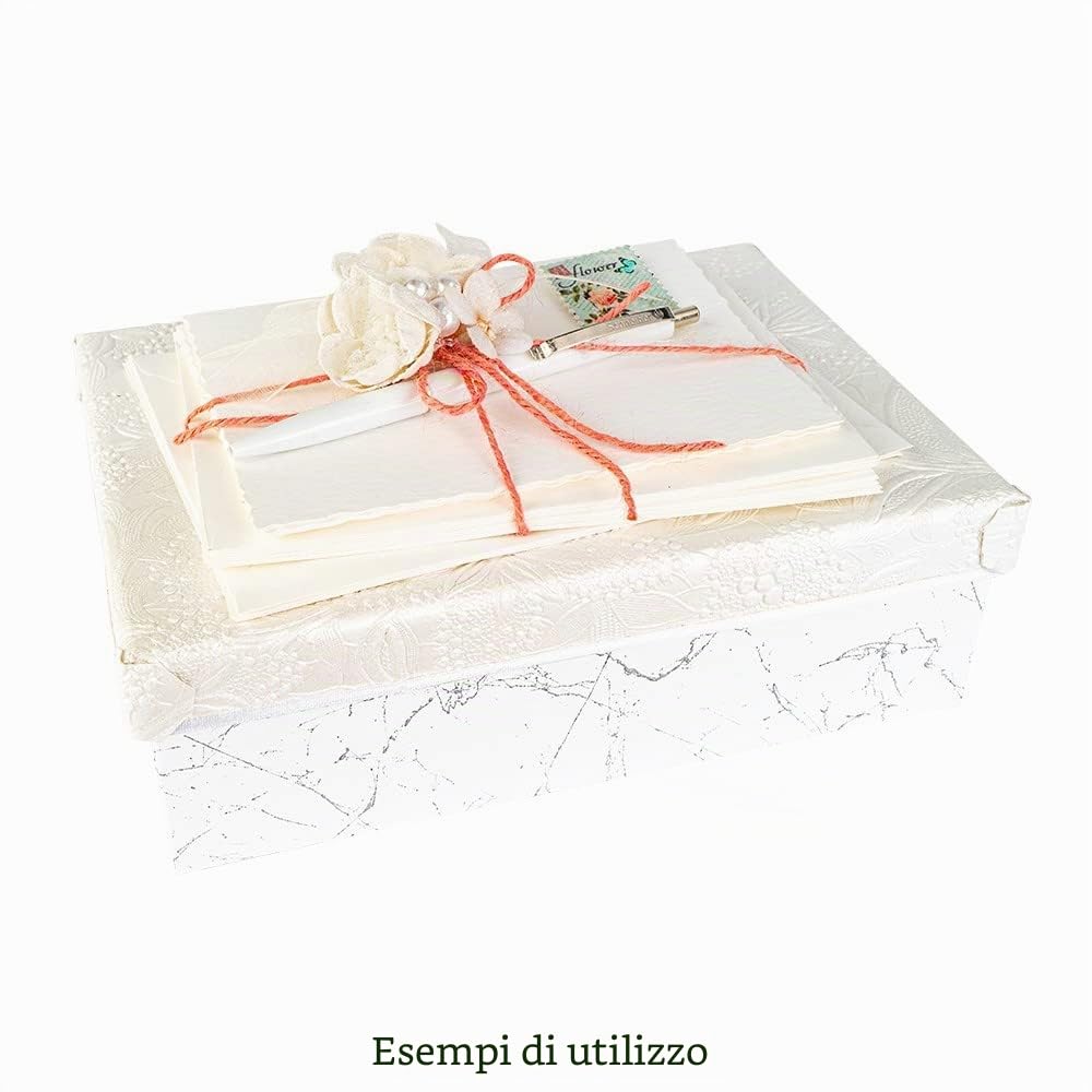 Ideen mit Herz scatole regalo con coperchio | di cartone robusto | set da 10 | 10 misure diverse l'una nell'altra, da grandi a piccole | ideale per compleanno | rettangolare | da 8,5 a 24 cm