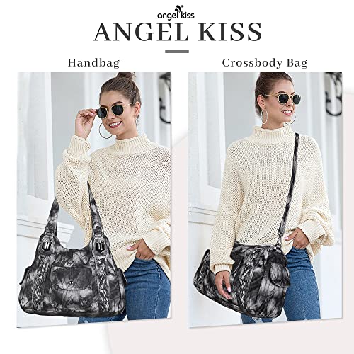 Image of Angel Kiss Purses and Handbags for Women Washed Vegan Leather Crossbody Hobo Satchel Shoulder Tote Purse