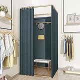 Tragbarer Ankleidezimmer-Vorhang für Outdoor, Büro und Einkaufszentrum, quadratischer Raumteiler, 16 Farben, 3 Größen, hohe Kapazität, ideal für Bekleidungsgeschäfte und Veranstaltungen