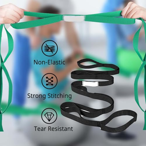 stretching strap yoga with loops 10 loops strapsfor stretching stretch straps for physical therapy non-elastic exercise strap for pilates dance and gymnastics with