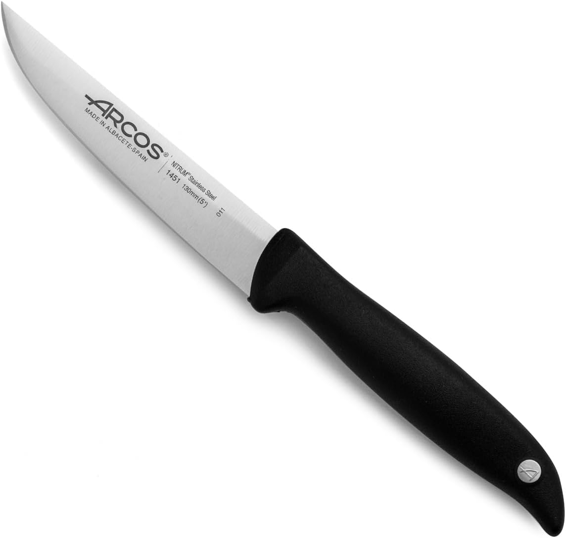 Arcos Series Menorca - 5" Kitchen Knife in Nitrum Stainless Steel with Black Polypropylene Handle - Innovative Design for Daily Use