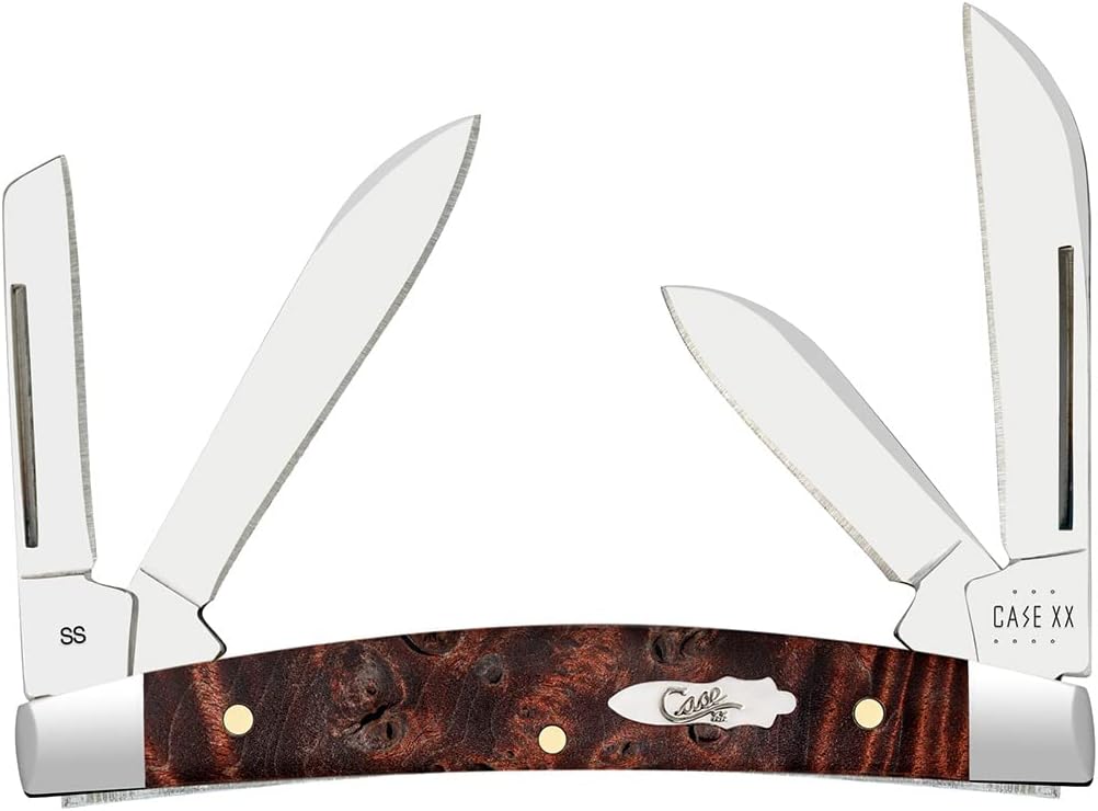 Case XX Small Congress Smooth Brown Maple Burl Wood Pocket Knife CA64069