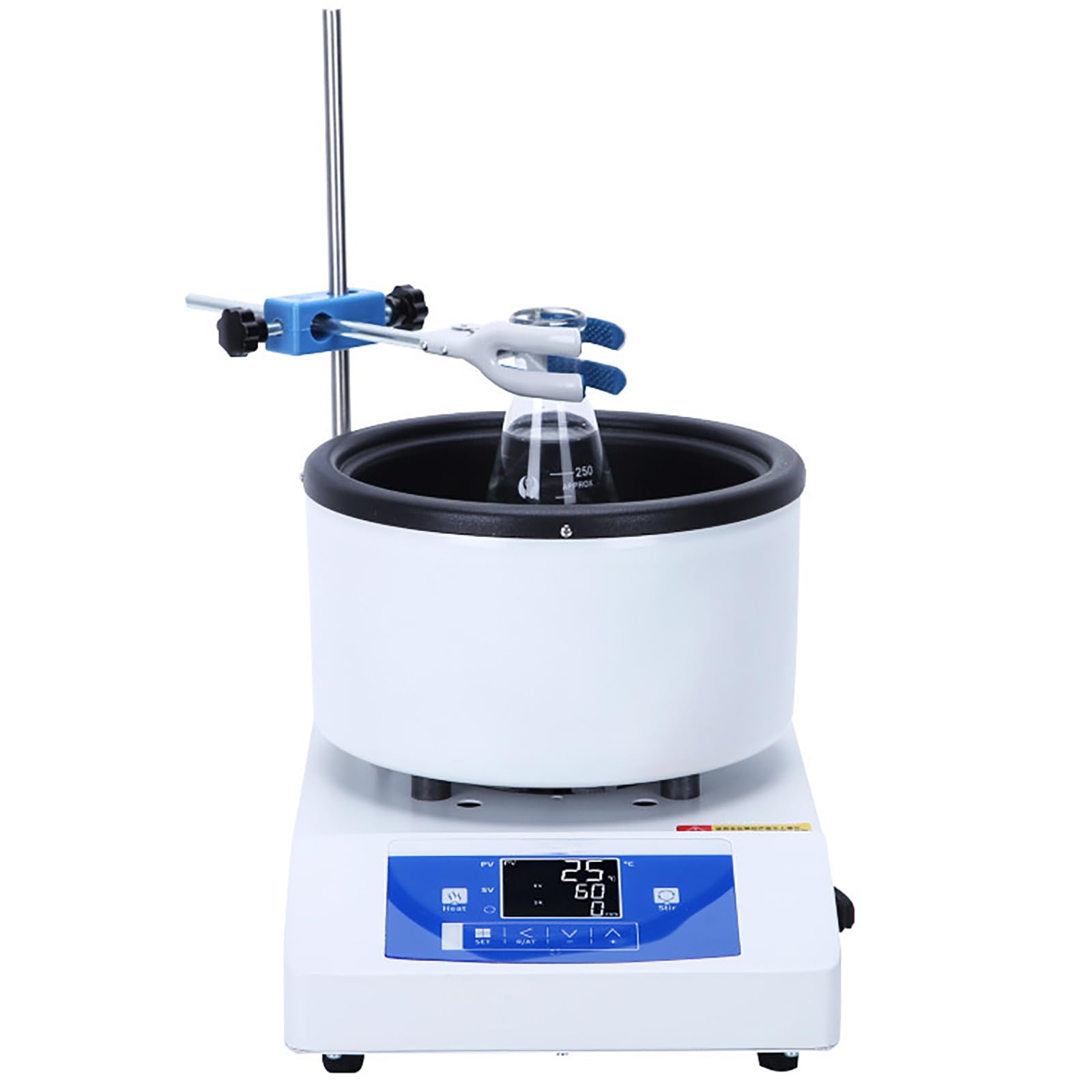 Mezclador magnético de 2 litros con calefacción, 50-2000 RPM, 500 W para baños de agua y aceite de laboratorio, olla agitadora magnética para una mezcla eficiente de líquidos