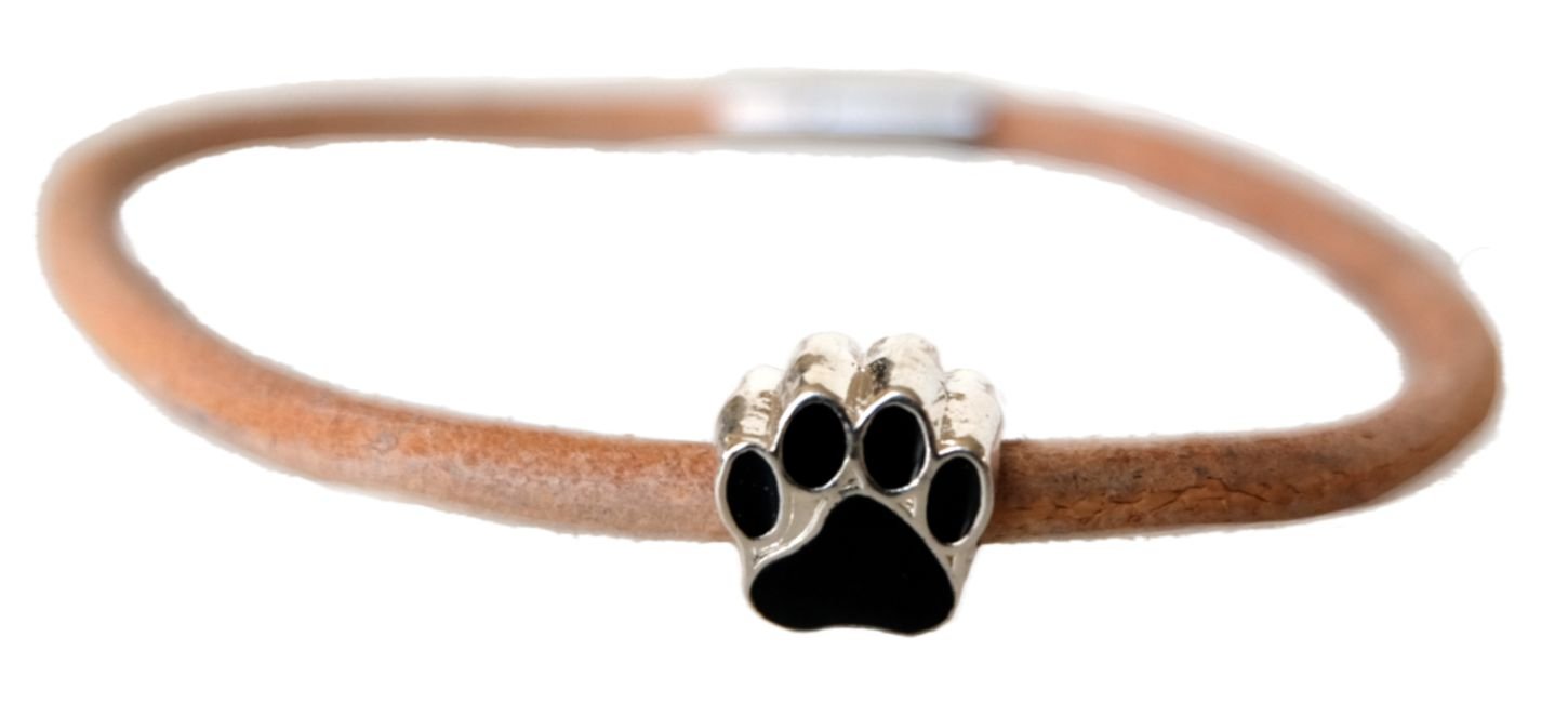 Dogs Stars Leather Bracelet with Dog Paw - Choice of 5 Colours