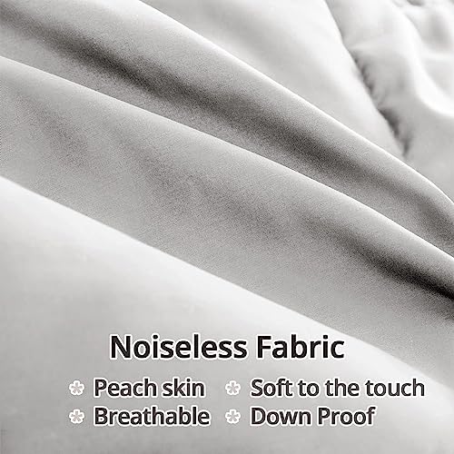 Globon Lightweight Down Comforter Queen Size, Ultra Soft All Season Duvet Insert, Natural Feather Down And Vegetable Down Blended Filling, Medium Warmth With Corner Tabs 90 * 90,Light Grey… #TOP4