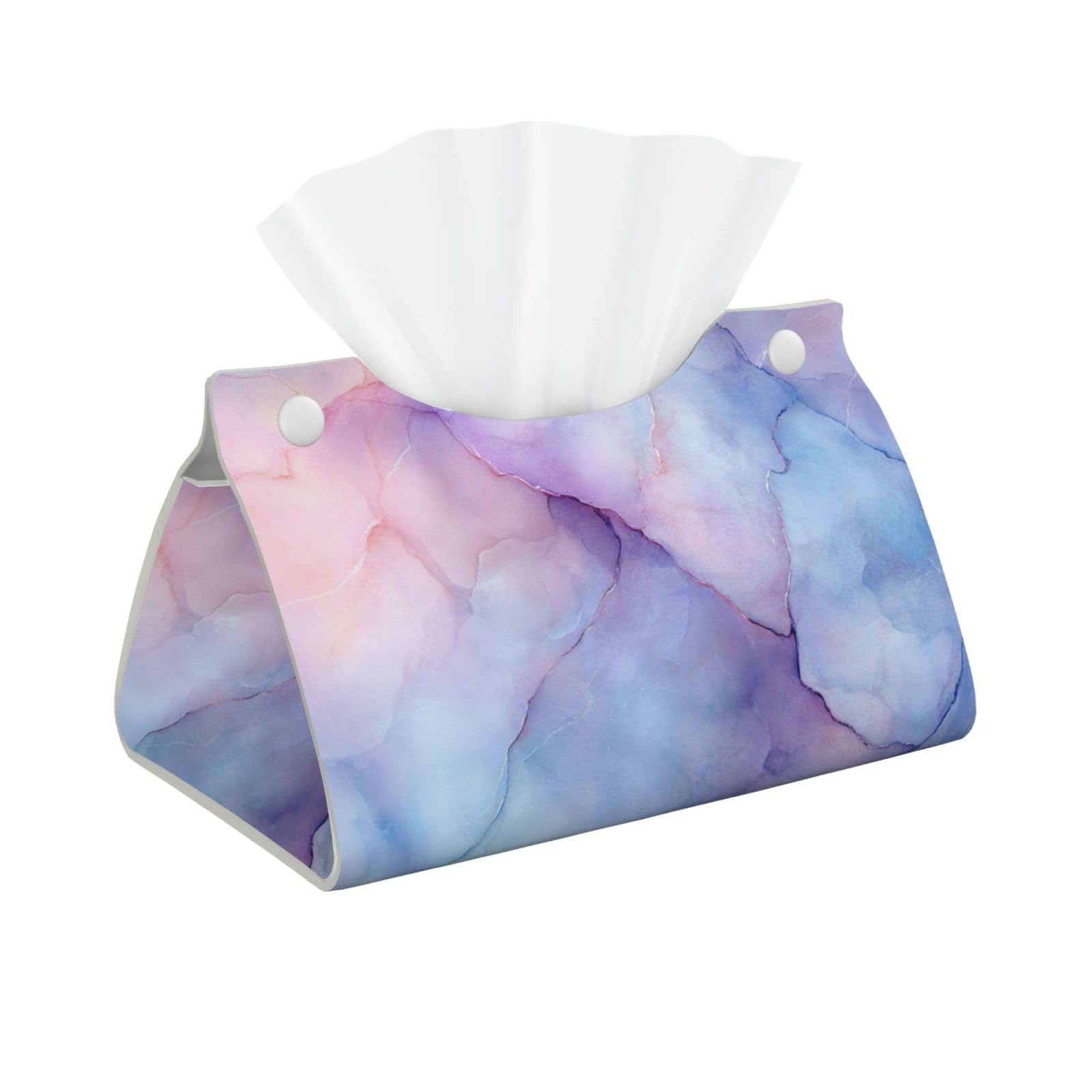 Texture of Blue and Pink Marble Tissue Box Cover Rectangle Pu Leather Tissue Box Holder for Car Bathroom Bedroom Desk Tabletop Decor
